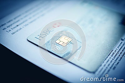 New HSBC Visa Debit card chip security contactless Editorial Stock Photo