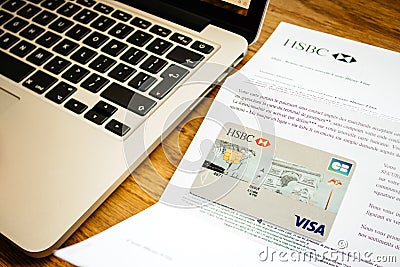 New HSBC Visa Debit card Editorial Stock Photo