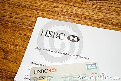 New HSBC Visa Debit card Editorial Stock Photo