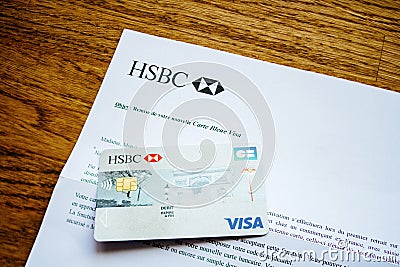 New HSBC Visa Debit card welcome leter Editorial Stock Photo