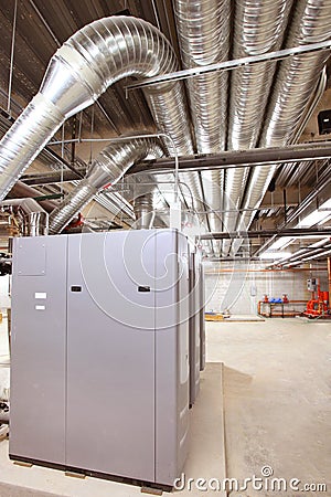 A new HVAC system in a new modern office building. Editorial Stock Photo