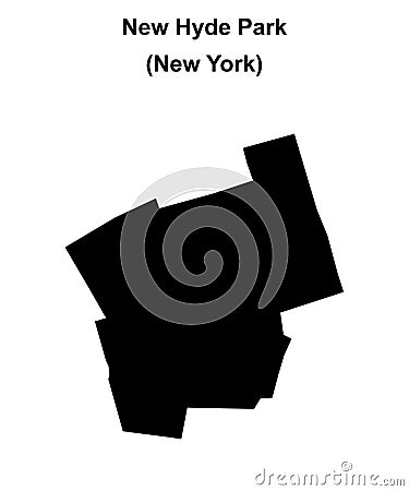 New Hyde Park Outline Map Vector Illustration | CartoonDealer.com