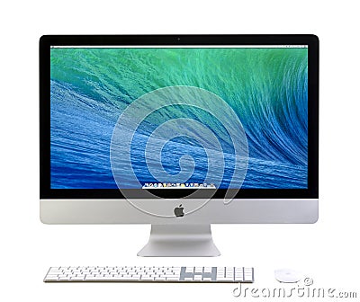 New iMac 27 With OS X Mavericks Editorial Stock Photo