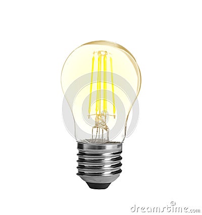 New incandescent light bulb for modern lamps Stock Photo