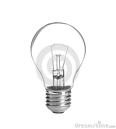 New incandescent light bulb for modern lamps Stock Photo