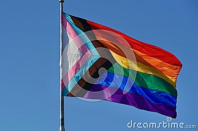 New Inclusive Progress Rainbow Flag Stock Photo