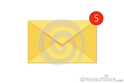 New incoming messages icon with notification. Envelope with incoming message Stock Photo