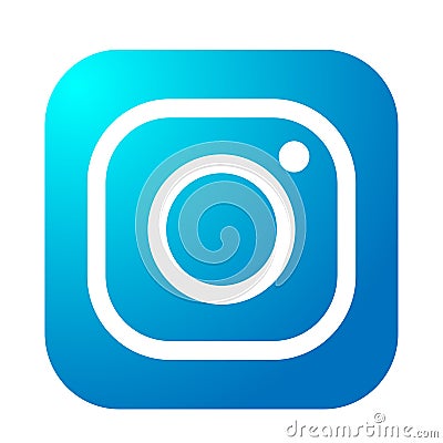 New Instagram camera logo icon in blue vector with modern gradient design illustrations on white background Cartoon Illustration