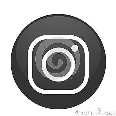 New Instagram camera logo icon vector in black with modern gradient design illustrations on white background Cartoon Illustration