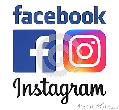 New Instagram and Facebook logos Editorial Stock Photo