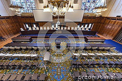 New International Court of Justice Courtroom Editorial Stock Photo