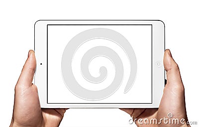 A new Ipad mini on hand Editorial Stock Photo