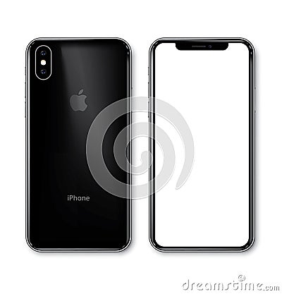 New iPhone Xs black view at an angle Vector Illustration