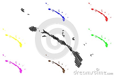 New Ireland Province Independent State of Papua New Guinea, PNG, Provinces of Papua New Guinea map vector illustration, scribble Vector Illustration