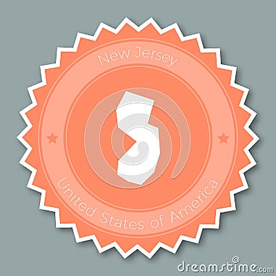 New Jersey badge flat design. Vector Illustration