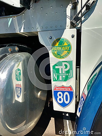 New Jersey Highways, Turnpike, Parkway, Interstate 80, USA Editorial Stock Photo