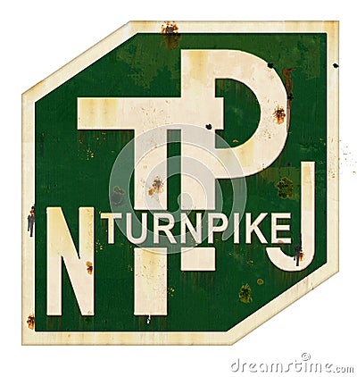 New Jersey Turnpike Sign Grunge Stock Photo