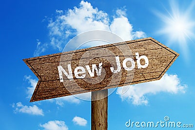 New Job Road Sign Stock Photo