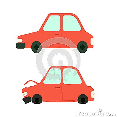 New and Junk car icon. Vector Illustration