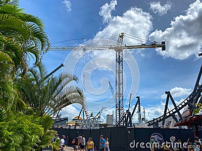 The new Jurassic Park rollercoaster under construction in Universal Studios in Orlando, Florida Editorial Stock Photo