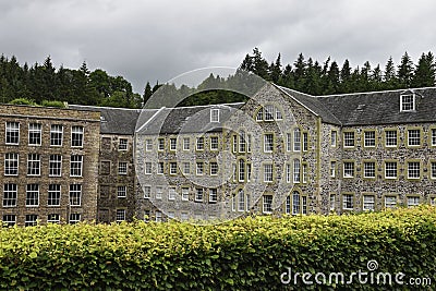 New Lanark World Heritage site in Scotland, UK showing old mill buildings Editorial Stock Photo