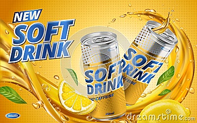 New lemon soft drink Stock Photo