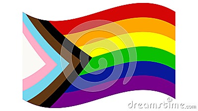 New LGBTQ Rights Pride Flag. Progressive pride flag. Vector Illustration