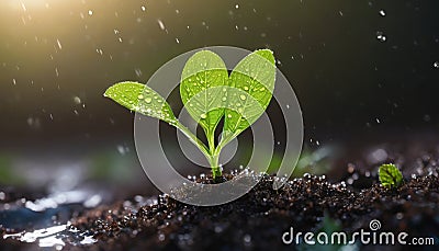 New life emerges in wet spring season Stock Photo