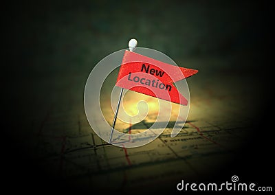 New Location flag pin Stock Photo