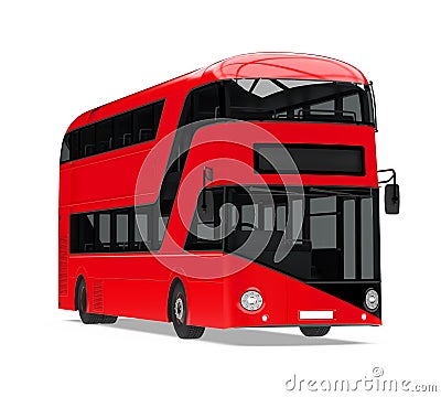 New London Double Decker Bus Isolated Stock Photo