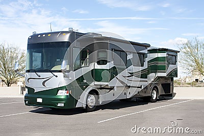 New Luxury Motor Home RV Coach Stock Photo