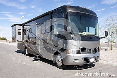 New Luxury Motor Home RV Coach Stock Photo