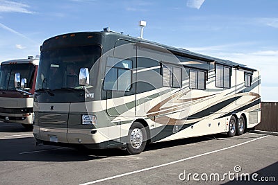 New Luxury Motor Home RV Coaches Stock Photo