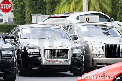 New luxury Rolls Royce car for sale at Prestige Imports Miami FL Editorial Stock Photo
