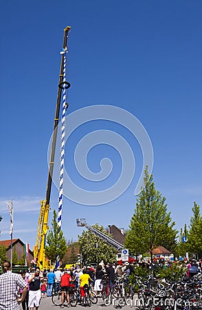 New Maibaum in Garching Editorial Stock Photo