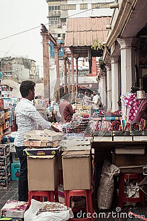 New Market, Kolkata, December 2, 2018: Hogg Market on a busy day, also called New Market is a market in Kolkata situated on Editorial Stock Photo