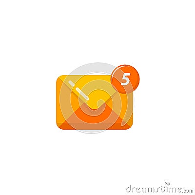 new message mail notification icon vector. new email received icon symbol design Vector Illustration