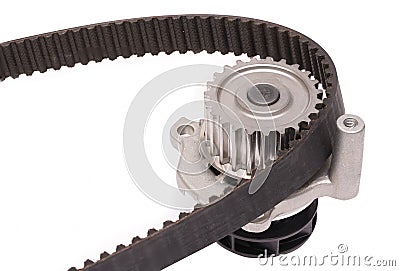 New metal automobile pump for cooling an engine water pump on a isolated white background Stock Photo