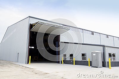 New metal building under construction, Stock Photo