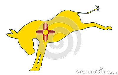 New Mexico Democrat Donkey Flag Vector Illustration