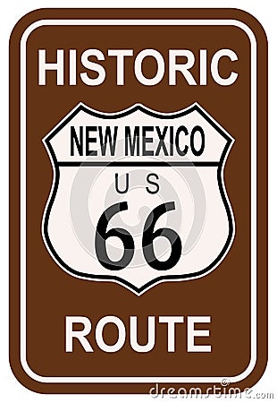 New Mexico Historic Route 66 Vector Illustration