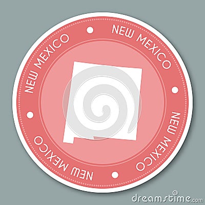 New Mexico label flat sticker design. Vector Illustration