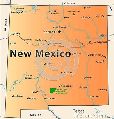 New Mexico Map Vector Illustration