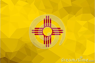 New Mexico polygonal flag. Mosaic modern background. Geometric design Stock Photo