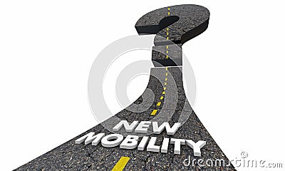 New Mobility Question Mark Road Future Transportation 3d Illustration Stock Photo
