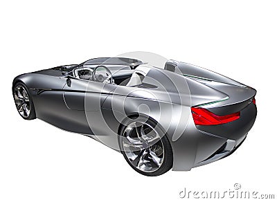 New model fast sport car silver color isolated Stock Photo