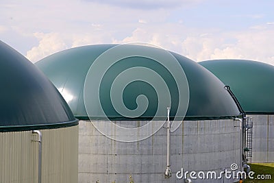 New, modern biogas plants Stock Photo