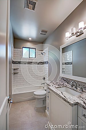 New Modern Home Mansion Guest Bathroom Stock Photo