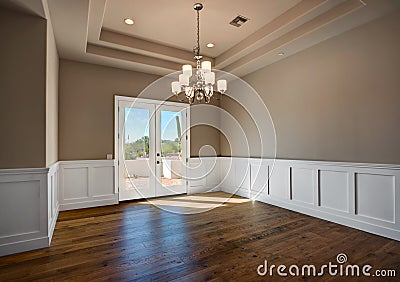 New Modern Home Mansion Guest Bedroom Stock Photo