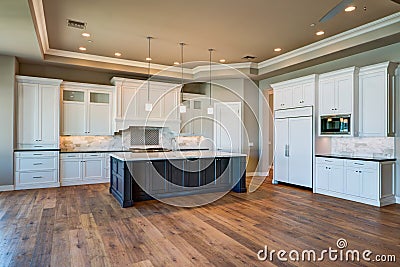 New Modern Home Mansion Kitchen Stock Photo